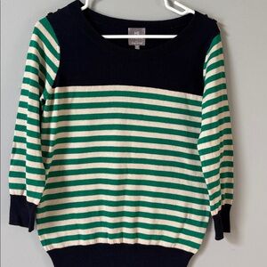 Karen Walker Black and Green Striped Sweater